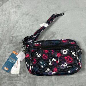 Lug Women's Carousel Mini Crossbody Watercolor RFID Black Pink Shoulder Bag